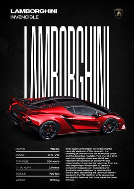 Lamborghini Invencible Red Sports Car
