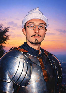 Bbnos in Armor at Sunset