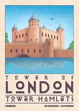 Tower of London Vintage Poster
