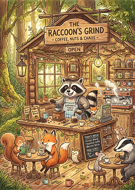 Woodland Cafe with Animal Patrons