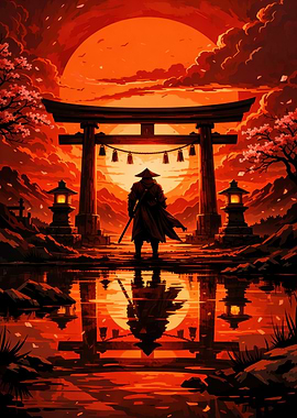 Samurai at Torii Gate