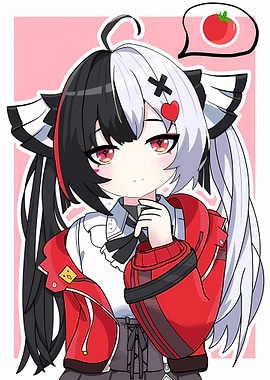 Anime Girl with Tomato Thought Bubble