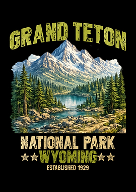 Grand Teton National Park Vintage Poster