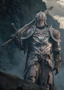 Knight in Full Armor with Sword