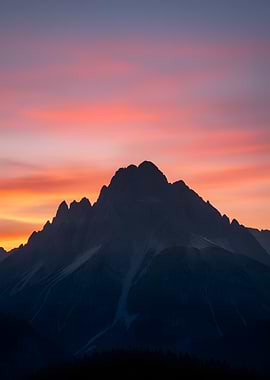 Mountain Silhouette at Sunset