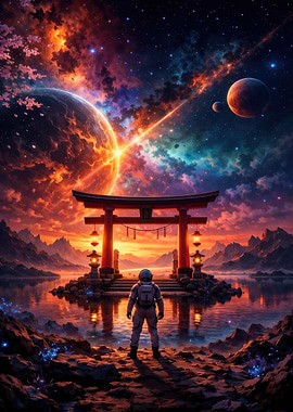Astronaut at Cosmic Torii Gate