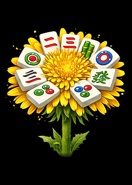 Mahjong Tiles on a Dandelion