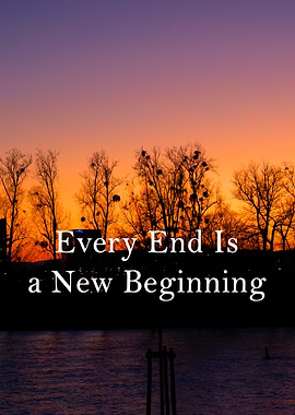 Sunset with inspirational quote