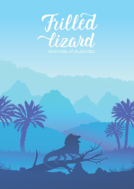 Frilled Lizard in Australian Landscape