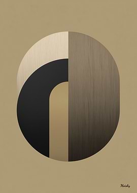 Minimal Art Deco Arch Geometry – Luxury Gold and Black Abstract Design
