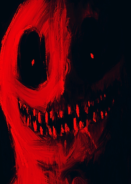 Scary Red Monster Face