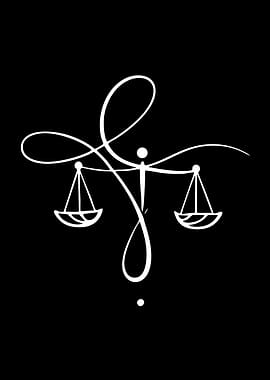 Abstract Scales of Justice Symbol