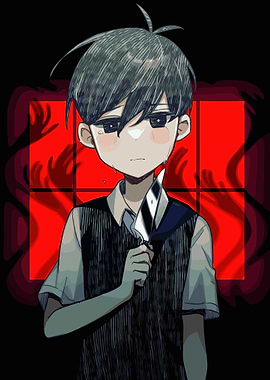 Sad Boy Holding a Knife