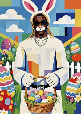 Easter Bunny with Basket of Eggs playboi carti