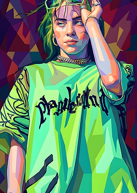 Billie Eilish Pop Art Portrait