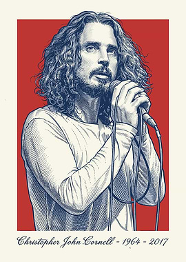Chris Cornell Portrait with Dates
