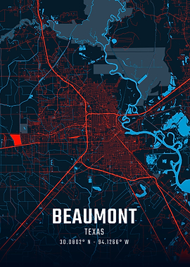Beaumont Texas City Map