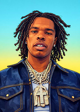 Lil Baby Portrait with Chains