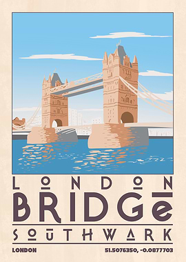 London Bridge Vintage Poster