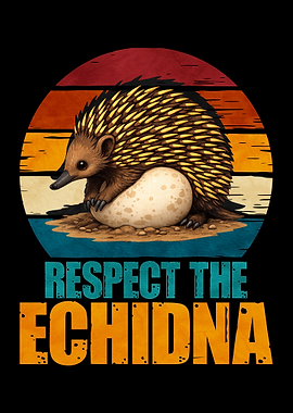 Respect the Echidna Vintage Sunset