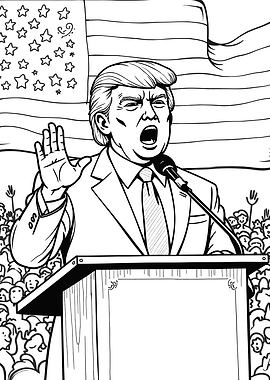 Donald Trump Speaking at Podium