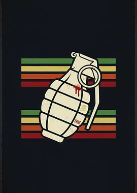 Retro Grenade with Stripes