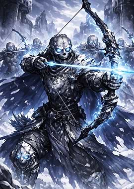 Skeleton Archers in a Frozen Landscape