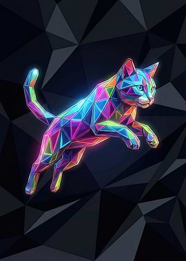 Geometric Cat Jumping