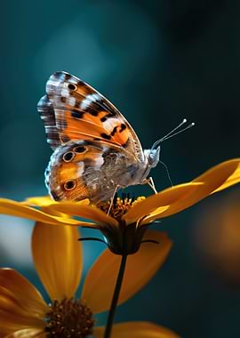 Butterfly on a Yellow Flower