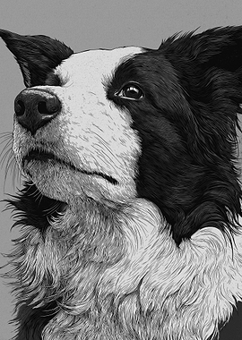 Detailed Border Collie Portrait