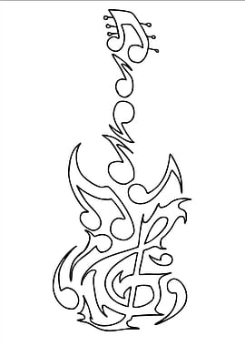 Musical Guitar Silhouette