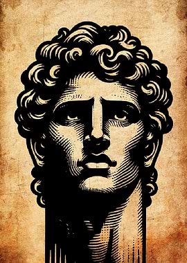 Engraved Bust of a Man