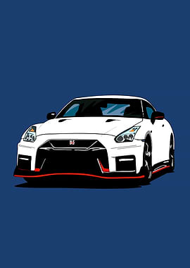 White Nissan GT-R Nismo