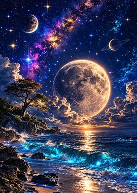 Cosmic Ocean Landscape