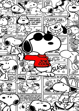 Joe Cool Snoopy Comic Collage