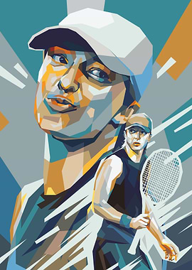 Iga Swiatek in Action Poster