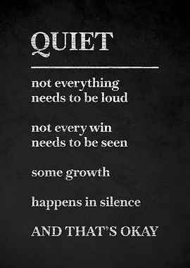 Quiet Inspirational Text Art