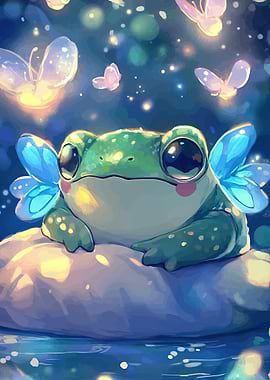 Cute Frog with Butterfly Wings