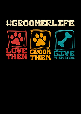 Groomer Life Paw Print Bone