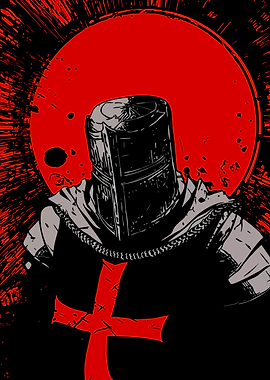 Templar Knight with Red Sun