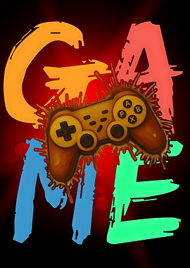 Video Game Controller with Text Art