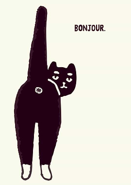 Cat Saying Bonjour