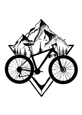 Mountain Bike in Geometric Landscape