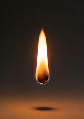 Burning Matchstick Flame