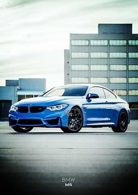 Blue BMW M4 Coupe Poster