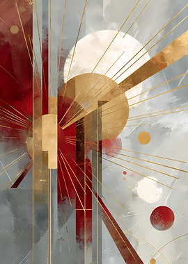 Abstract Geometric Sunburst Art