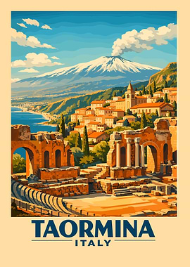 Vintage Travel Taormina Italy