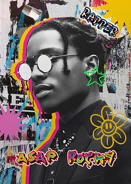A$AP Rocky Pop Art Portrait