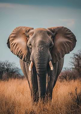 Majestic Elephant in Savannah