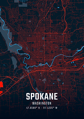 Spokane Washington City Map